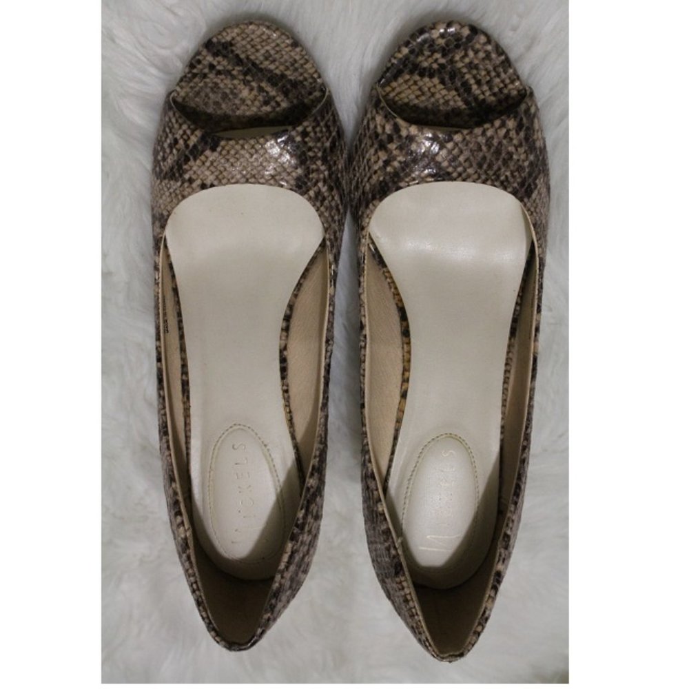 Nickels Snakeskin peep toe Wedges (20)